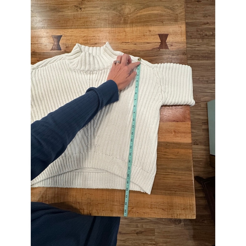 Lucky Brand White Mock Neck Knit Sweater Large - Picture 8 of 8